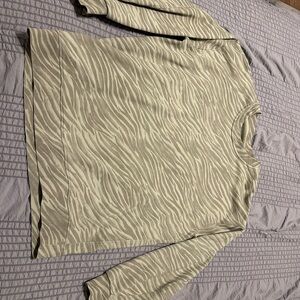 lululemon athletica Zebra Pattern Crew Neck Sweater - Beige and Cream